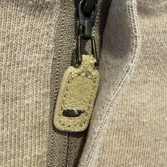 Vineyard Vines Tan Cotton Quarter Zip Pullover Sweater - Size Large - Picture 2 of 10